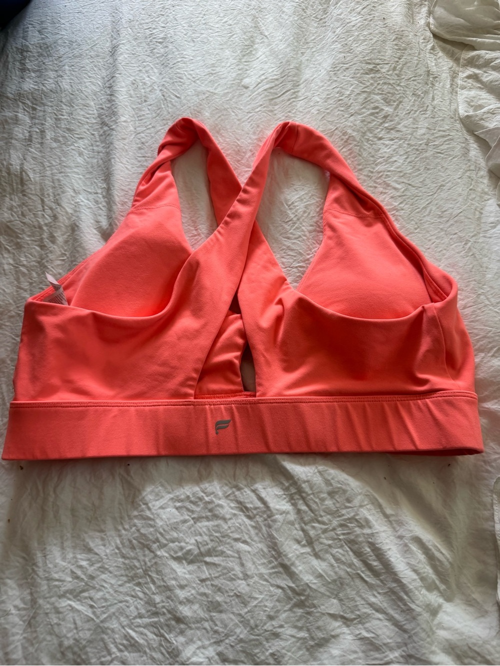 Fabletics Coral Pink Cross-Back Support Sports Bra
